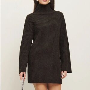 Reformation Ozzy Sweater Dress Brown - Size XS